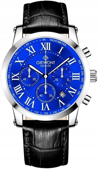 Изображение Zegarek Giewont Zegarek Mski Giewont Chronograph Sapphire Srebrno Niebieski GW6260-A4