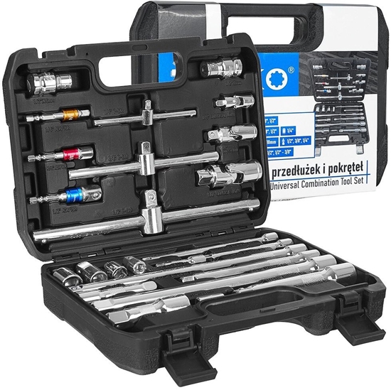 Picture of Zestaw narzdzi Geko Zestaw przeduek i pokrte 25el. 1/4" 3/8" 1/2" (5)