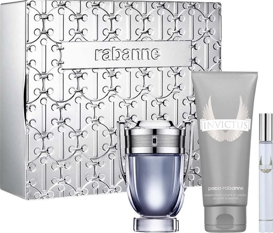 Picture of Paco Rabanne Paco Rabanne Invictus Eau de Toilette 100ml. + Eau de Toilette 10ml. + All Over Shampoo 100ml. ZESTAW
