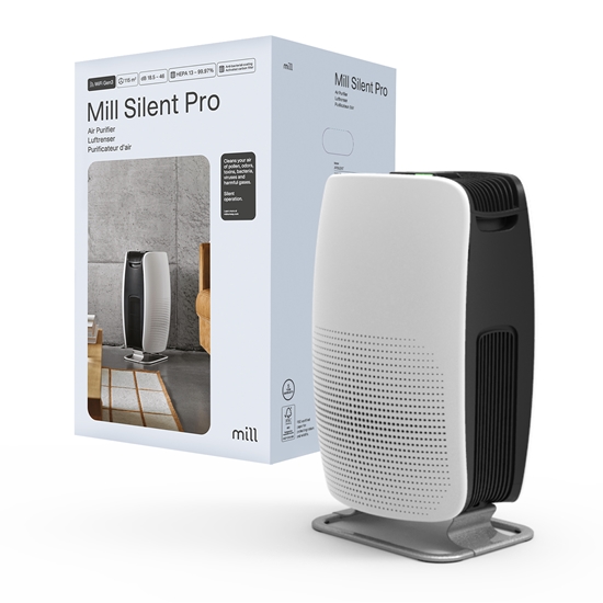 Picture of Mill | Silent Pro Air Purifier | APSILENT | Suitable for rooms up to 115 m² | 68.3 m³ | White/Black