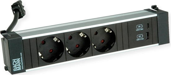 Изображение Bachmann POWER FRAME M 3xCEE7/3, USB A&C 22W Charger 0.2m GST18