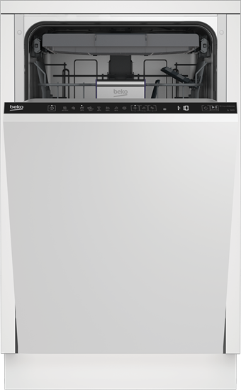 Изображение BEKO Dishwasher | DIS46120 | Built-in | Width 45 cm | Number of place settings 11 | Number of programs 6 | Energy efficiency class E | Display | White