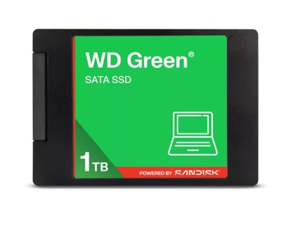 Attēls no SSD|SANDISK|Green|POWERED BY SANDISK|1000 GB|Serial ATA III|Read speed 545 MB/s|2.5"|WDS100T5G0A-00CPT0