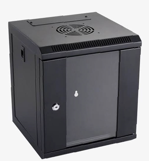 Изображение 12U 10-collu 10"  Sienas komutācijas skapis/ 300 x 310 x 450mm/ Melns/ Ar aizmugurējo paneli/Salikts