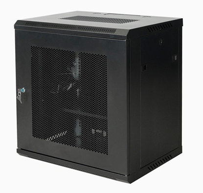 Attēls no 12U 19'' Sienas komutācijas skapis/ 600 x 450 x 635mm/ Melns/ Nesalikts