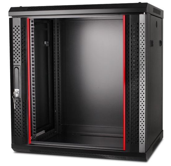 Изображение 12U 19'' Sienas komutācijas skapis/ 600 x 450 x 635mm/ Melns/ Nesalikts