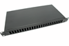 Picture of 19" Fiksets 48F Optiskais komutacijas panelis ar kasetem, 24 porti SC Duplex vai LC QUAD, Melns