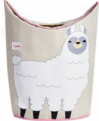 Picture of 3 Sprouts - Laundry Hamper - White Llama /Furniture /White Llama