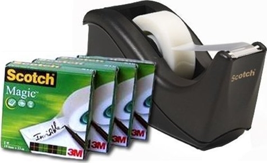 Picture of 3M Tape Scotch® Magic 19 mm x 33m 4 ruller + 1 sort C60 dispenser