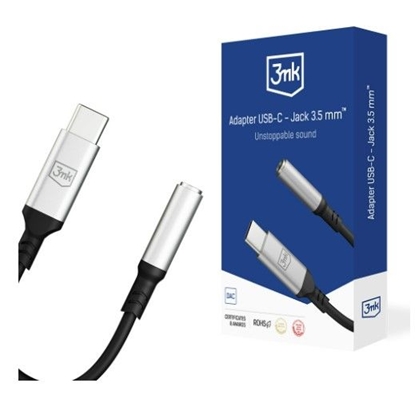 Изображение 3MK Adapter USB-C - Jack 3,5 mm Black
