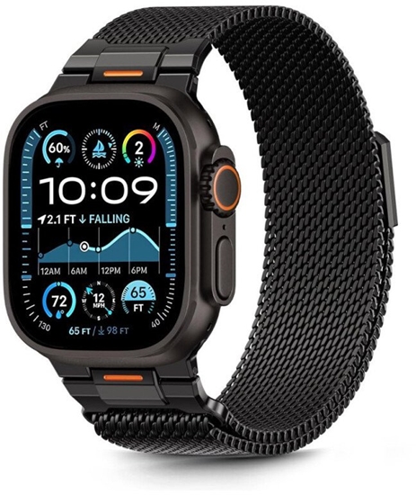 Изображение 4kom.pl TECH-PROTECT MILANO VANGUARD APPLE WATCH 8 / 9 / 10 / 11 / SE / ULTRA (44 / 45 / 46 / 49 MM) BLACK
