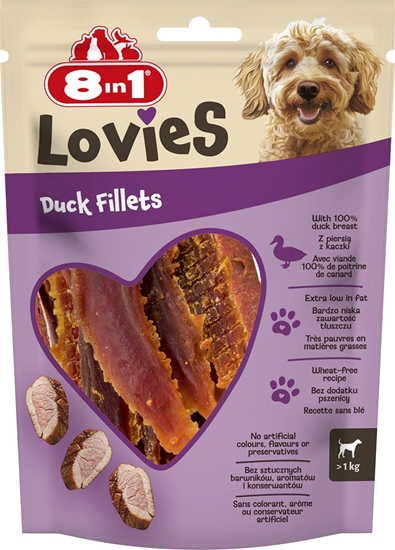 Изображение 8in1 8in1 Przysmak dla psa filety pier z kaczki LOVIES 80g