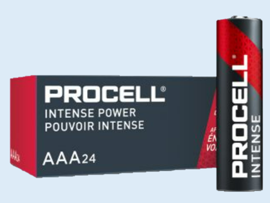 Изображение AAA / LR03 baterija 1.5V Duracell Procell INTENSE POWER sērija Alkaline High drain iep. 10gb.