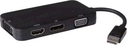 Изображение Adapter AV PremiumCord DisplayPort - HDMI - D-Sub (VGA) - DVI czarny (kportad16)