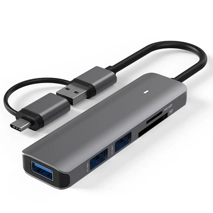 Attēls no Adapter USB 3.0 - 3 x USB 3.0, SD, TF