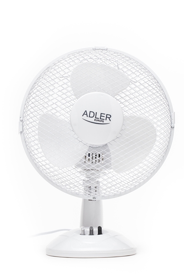 Изображение Adler | AD 7302 | Desk Fan | White | Diameter 23 cm | Number of speeds 2 | Oscillation | 22 W