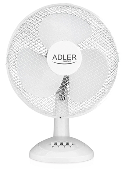 Изображение Adler | AD 7304 | Desk Fan | White | Diameter 40 cm | Number of speeds 3 | Oscillation | 45 W