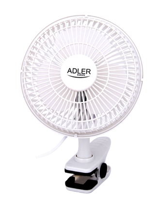 Picture of Adler | Fan with clip | AD 7317 | Table Fan | White | Diameter 15 cm | Number of speeds 2 | 30 W
