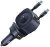 Picture of adowarka Baseus adowarka samochodowa USB-C USB-A ze zwijanymi kablami USB-C 60W - czarna adowarka samochodowa USB-C USB-A ze zwijanymi kablami USB-C 60W - czarna