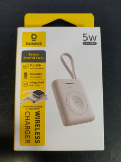 Изображение adowarka Baseus EnerFill FW11 Przenona adowarka Bezprzewodowa do Apple Watch z Wbudowanym Kablem 5W Biay