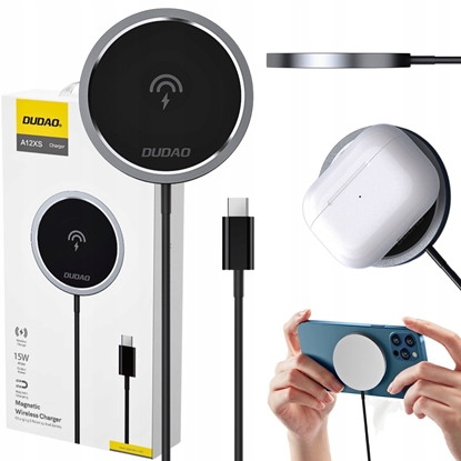 Attēls no adowarka Dudao adowarka indukcyjna Dudao A12XS 15W kompatybilna z MagSafe - czarna