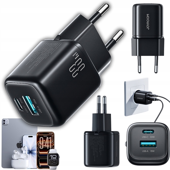 Изображение adowarka Joyroom adowarka sieciowa Joyroom JR-TG7 33W USB-A + USB-C - czarna