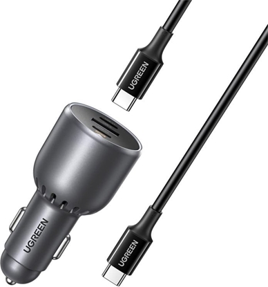 Attēls no adowarka samochodowa UGREEN EC705, USB + 2x USB-C, 130W + kabel 1m 5A