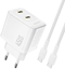 Picture of adowarka sieciowa 2xUSB-C z kablem USB-C GaN PD 45W - biaa adowarka sieciowa 2xUSB-C z kablem USB-C GaN PD 45W - biaa