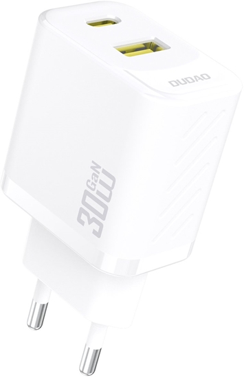 Picture of adowarka sieciowa USB-A USB-C GaN PD 30W - biaa adowarka sieciowa USB-A USB-C GaN PD 30W - biaa