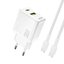 Изображение Dudao Dudao A27TCEU PD 30W GaN USB-A USB-C Wall Charger with USB-C Cable White