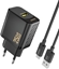 Attēls no adowarka sieciowa USB-A z kablem USB-A - USB-C GaN 25W - czarna adowarka sieciowa USB-A z kablem USB-A - USB-C GaN 25W - czarna