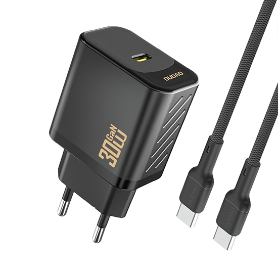 Изображение adowarka sieciowa USB-C z kablem USB-C GaN PD 30W - czarna adowarka sieciowa USB-C z kablem USB-C GaN PD 30W - czarna