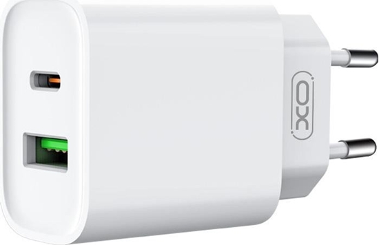 Picture of adowarka Xo adowarka Sieciowa Ce02A Pd 20W Qc 3.0 18W 1X Usb 1X Usb-C Biaa + Kabel Usb-C  Usb-C