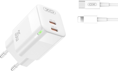 Attēls no adowarka Xo adowarka Sieciowa Ce07 Pd 35W 2X Usb-C Biaa + Kabel Usb-C - Lightning