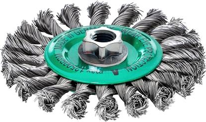 Attēls no Aptel MILWAUKEE SZCZOTKA DRUCIANA TARCZOWA M14 125x14 STAL NIERDZEWNA WIZANA 0.5-1szt.