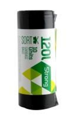 Attēls no Atkritumu maisi LD 120L, 35mk, 70x100 cm, 35mk., melni, 10 gab. Sortex