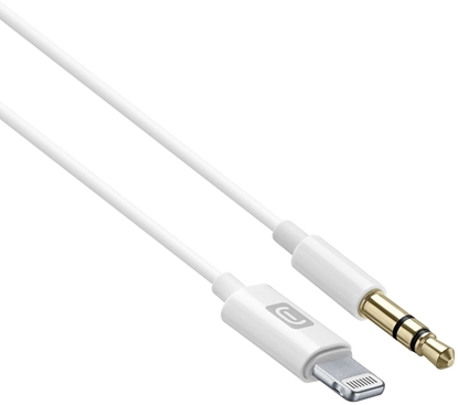 Attēls no Audio kabel Cellularline Aux Music Cable zcza Ligtning + 3,5 mm jack certyfikacja MFI biay