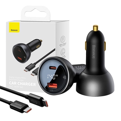Attēls no Auto lādētājs Baseus Superme Series 140W Black