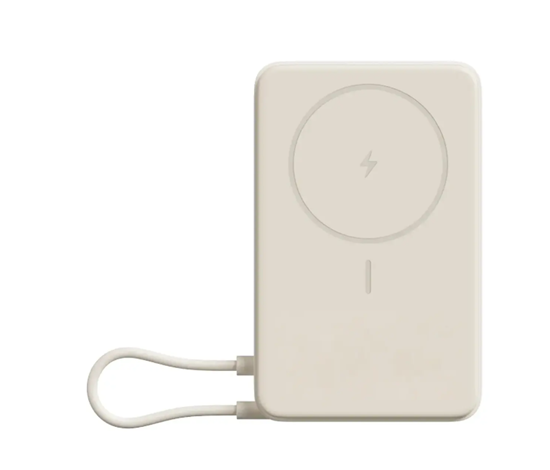 Picture of Ārēja baterija Xiaomi 10000mAh Bēšs Magnetic integrēts USB Type-C bezvadu