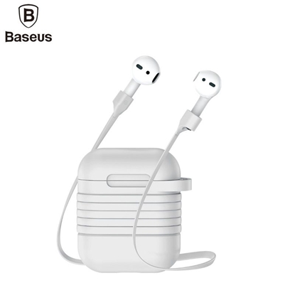 Picture of Baseus Apple Silicone Protective case with Magnetic Strap for AirPods headphones Grey