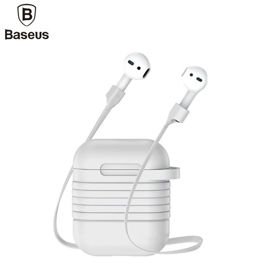 Изображение Baseus Apple Silicone Protective case with Magnetic Strap for AirPods headphones Grey