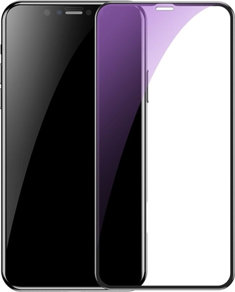 Изображение Baseus Baseus 2x szko na cay ekran Full Screen z ramk 0.3mm 9H Anti-bluelight iPhone 11 / iPhone XR + pozycjoner czarny (SGAPIPH61S-KD01) uniwersalny
