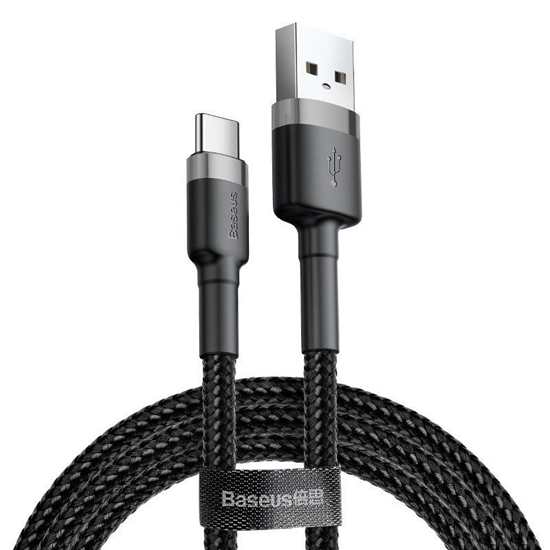 Picture of Baseus Baseus Cafule USB-A / USB-C QC 3.0 3A cable 0.5 m - black-gray