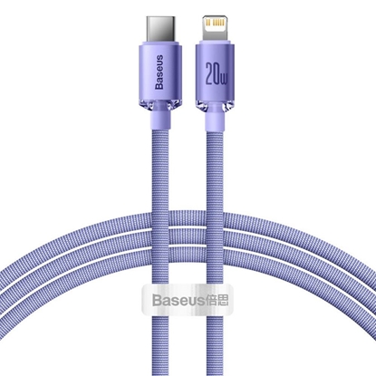 Attēls no Baseus CAJY000205 Crystal Shine Series Data Cable USB-C to Lightning 20W 1,2m / Purple