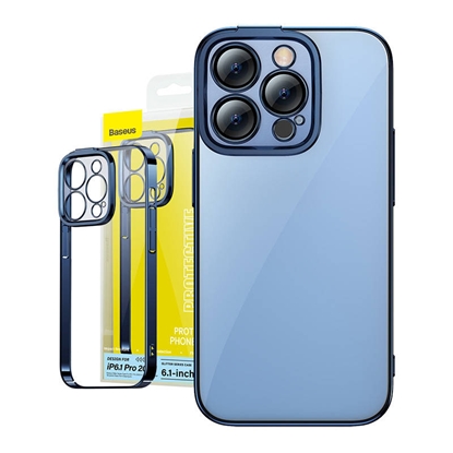 Attēls no Baseus Glitter Transparent Case and Tempered Glass Set for iPhone 14 Pro / blue