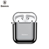 Picture of Baseus Metallic Shining Ultra-thin Silicone Protector Case with Hook for Airpods 1 / 2 Black