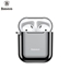 Attēls no Baseus Metallic Shining Ultra-thin Silicone Protector Case with Hook for Airpods 1 / 2 Black