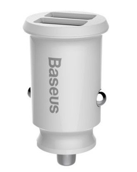 Picture of Baseus rain Car Charger mini car charger 2x USB 3.1A white (CCALL-ML02) White