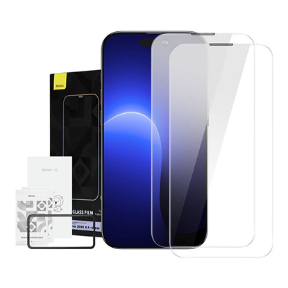 Attēls no Baseus Crystal Tempered Glass Dust-proof 0.3mm for iPhone 14 Pro (2pcs)