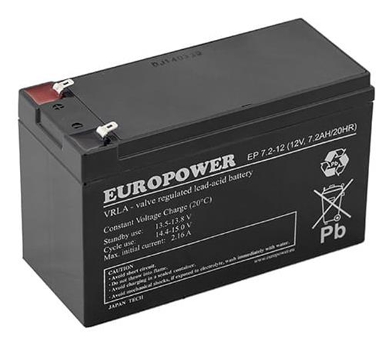 Picture of BATTERY 12V 7.2AH VRLA/EP7.2-12 T2 EUROPOWER EMU